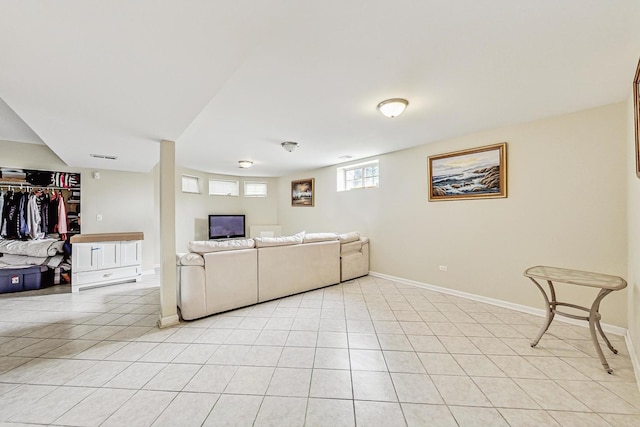 view of tiled living room