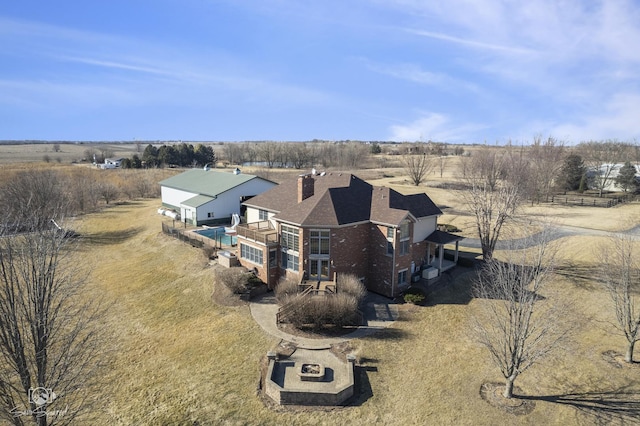 bird's eye view featuring a rural view