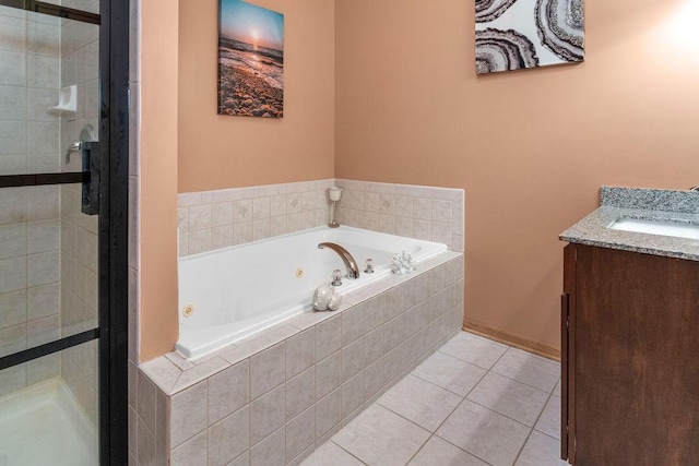 8430 Horizon Ct, Tinley Park, IL 60487 - bathroom with vanity, tile patterned floors, and independent shower and bath