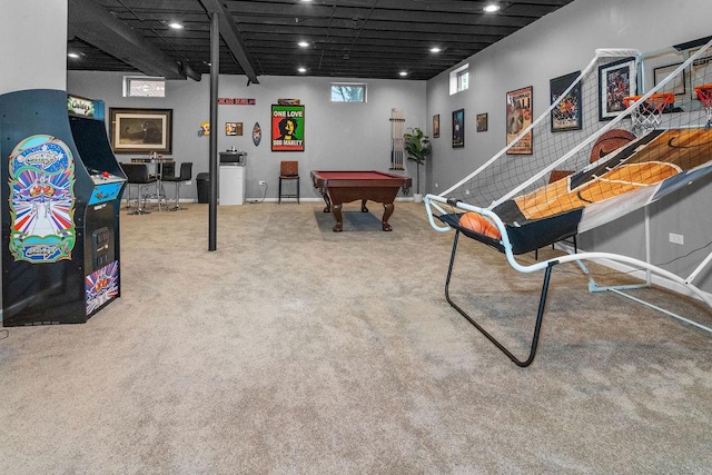 8430 Horizon Ct, Tinley Park, IL 60487 - recreation room featuring pool table and carpet flooring