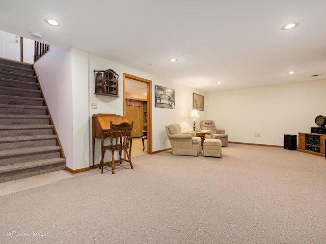 interior space featuring carpet floors