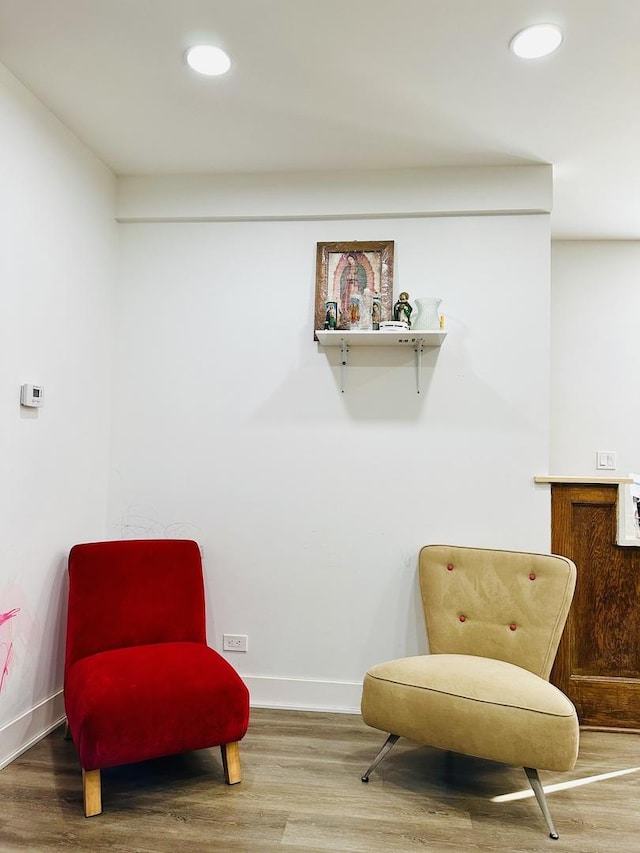 sitting room featuring hardwood / wood-style floors