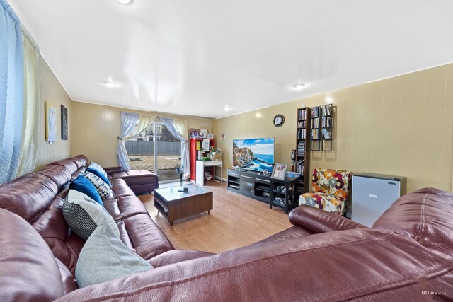 living room with hardwood / wood-style floors