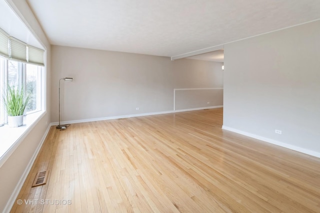 empty room featuring light hardwood / wood-style floors