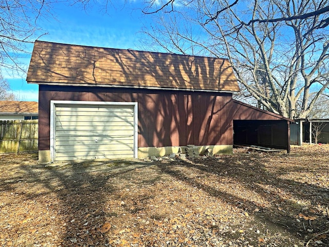 view of garage