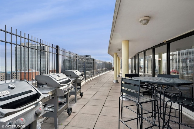 view of patio with grilling area