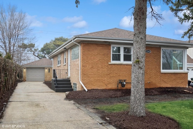 view of home's exterior with an outbuilding and a garage