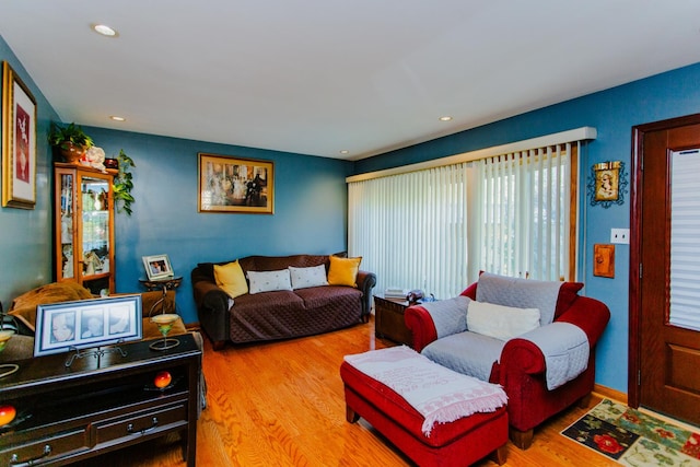 living room featuring light hardwood / wood-style flooring