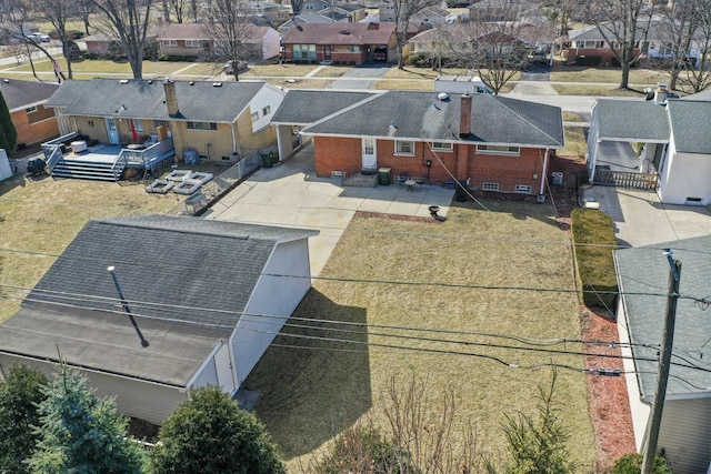 bird's eye view featuring a residential view