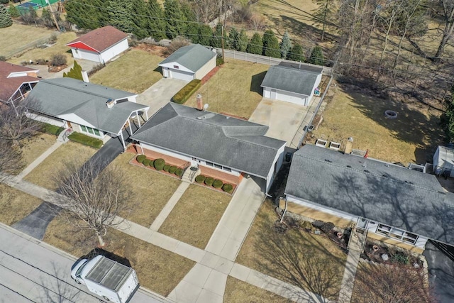 drone / aerial view with a residential view