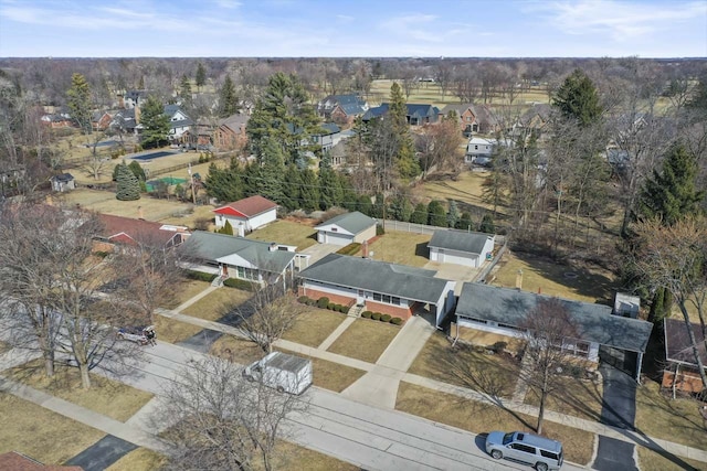 aerial view with a residential view