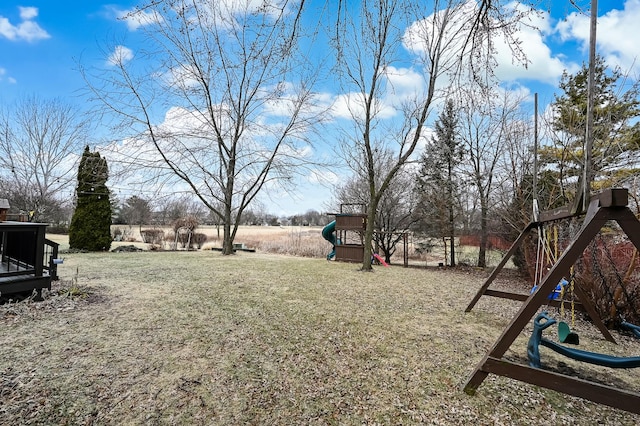 view of yard featuring a playground