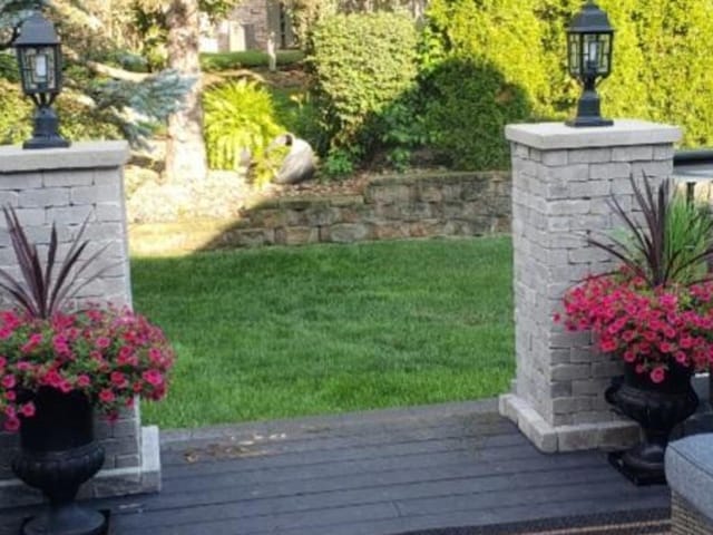 view of yard featuring a deck