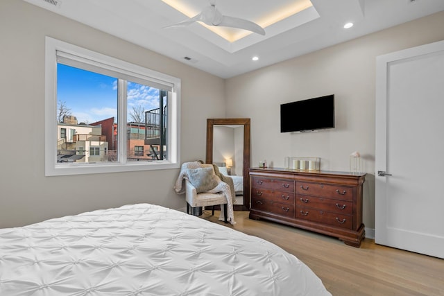 bedroom featuring light hardwood / wood-style floors