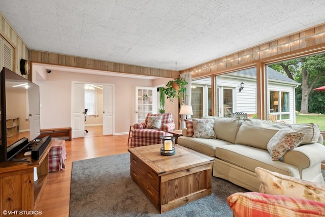 living room featuring wood-type flooring