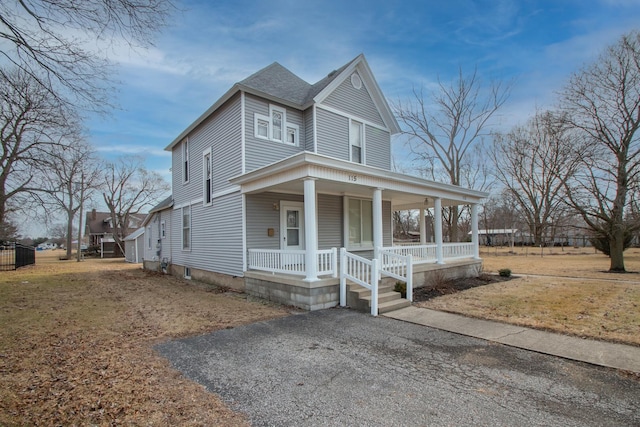 view of front of house with covered porch