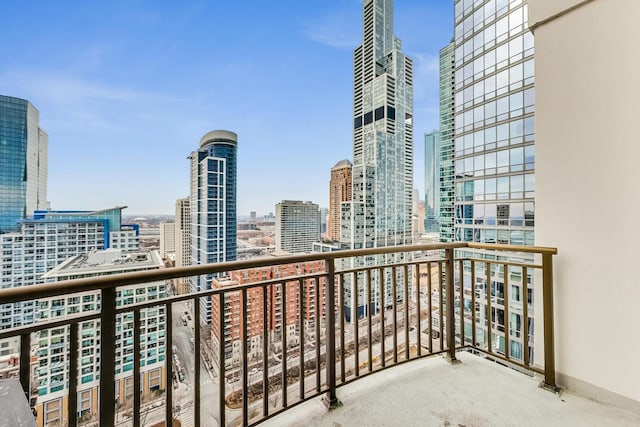 balcony featuring a view of city