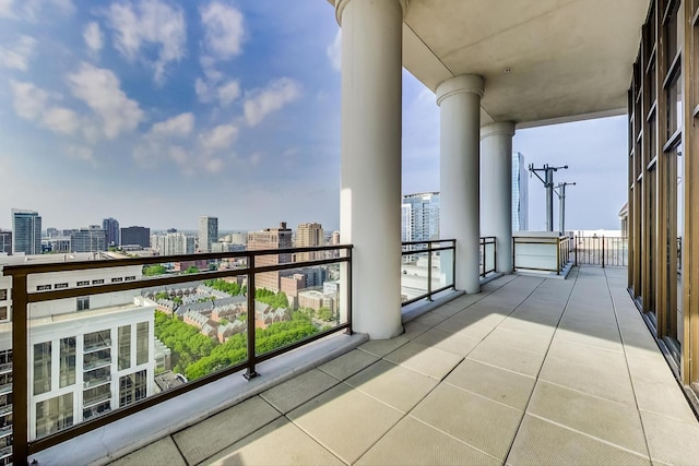 balcony with a view of city