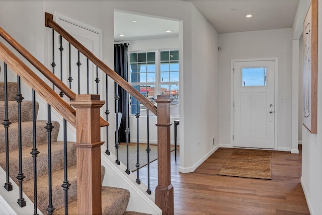 entryway featuring hardwood / wood-style flooring and a wealth of natural light