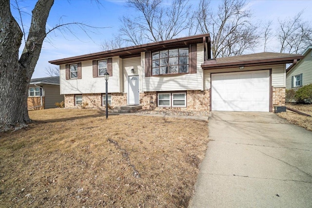 split foyer home featuring a garage