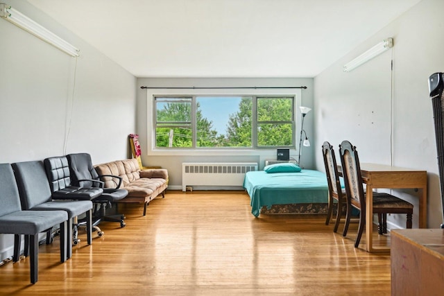 interior space featuring radiator and wood-type flooring