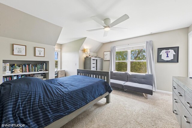 37580 N Fairfield Rd, Lake Villa, IL 60046 - bedroom with light carpet, a ceiling fan, and baseboards