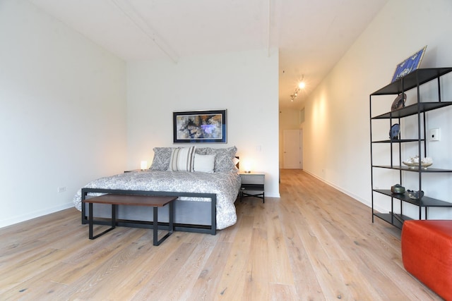 bedroom featuring light wood-type flooring