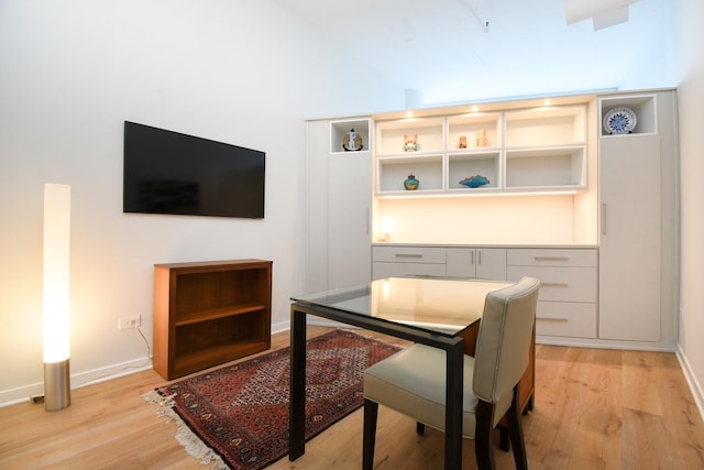 dining area featuring light hardwood / wood-style flooring