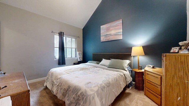 803 Irvine Rd Unit 803, Champaign, IL 61822 - bedroom with light carpet and high vaulted ceiling