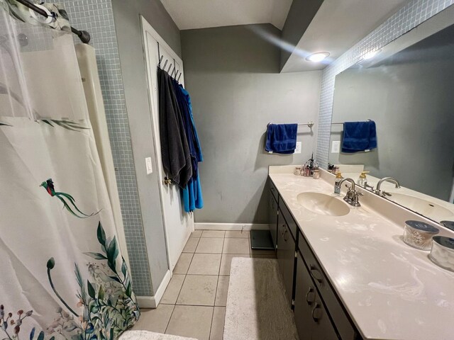 803 Irvine Rd Unit 803, Champaign, IL 61822 - full bathroom with vanity, tile patterned flooring, and a shower with shower curtain