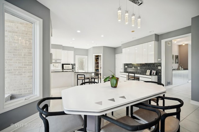 view of tiled dining area