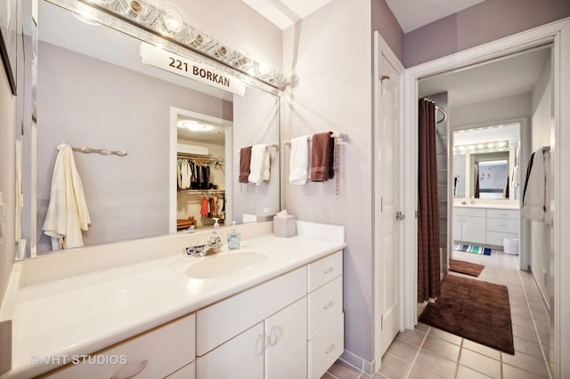 bathroom featuring vanity and tile patterned floors