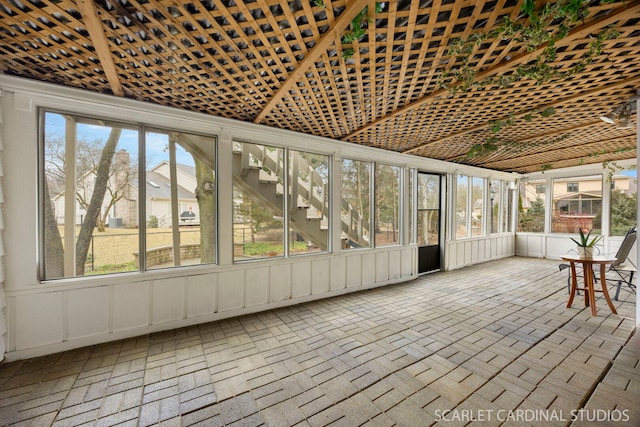 view of unfurnished sunroom