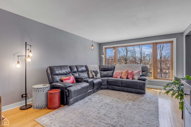 living room with wood-type flooring