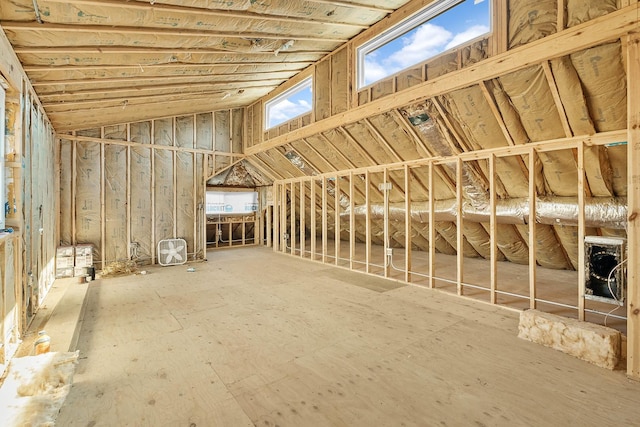 view of unfinished attic