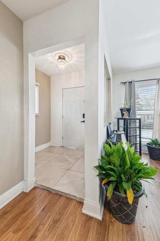 entryway featuring light wood-type flooring