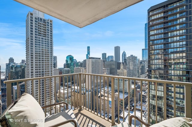 balcony featuring a view of city