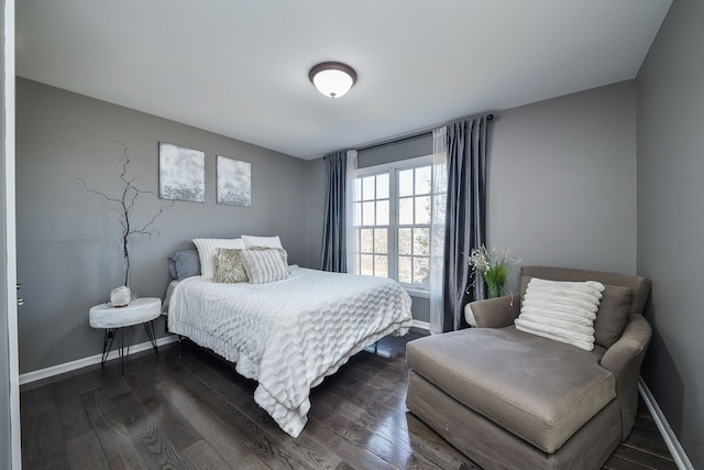 bedroom featuring dark hardwood / wood-style floors