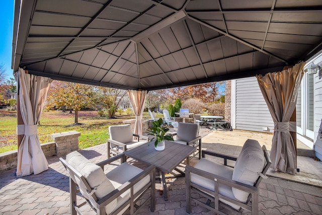 view of patio with a gazebo