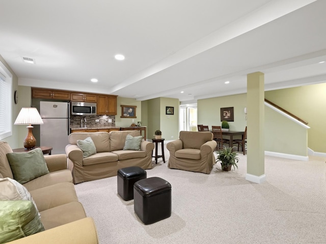 view of carpeted living room