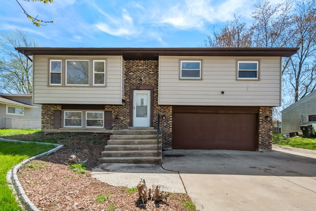 bi-level home with a garage