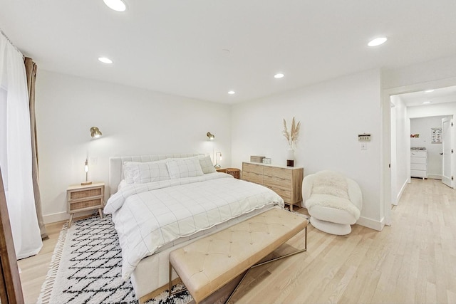 bedroom featuring light hardwood / wood-style flooring