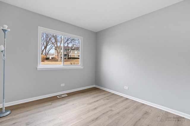 empty room featuring light wood-type flooring