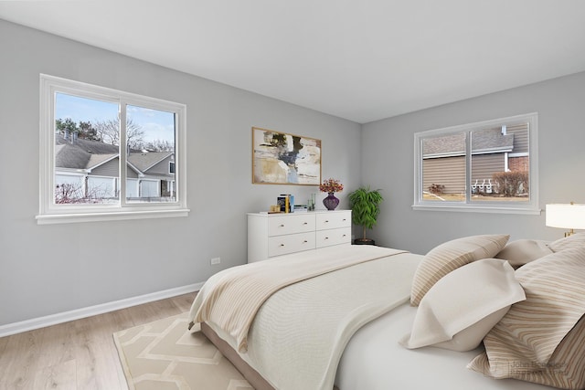 bedroom featuring light wood-type flooring