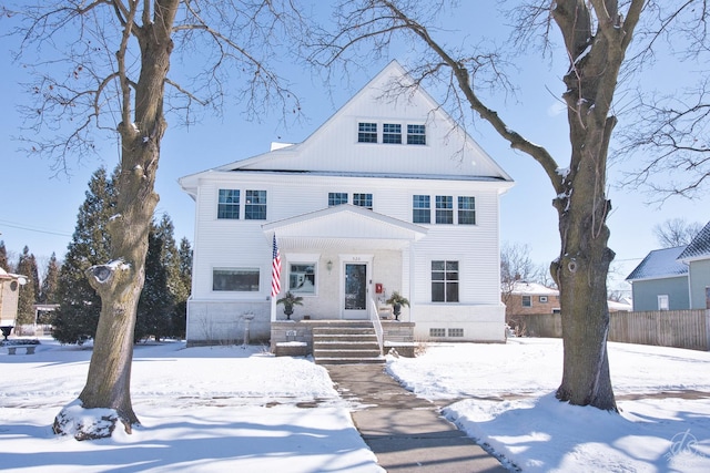 view of front of property with covered porch