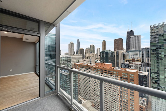 balcony with a view of city