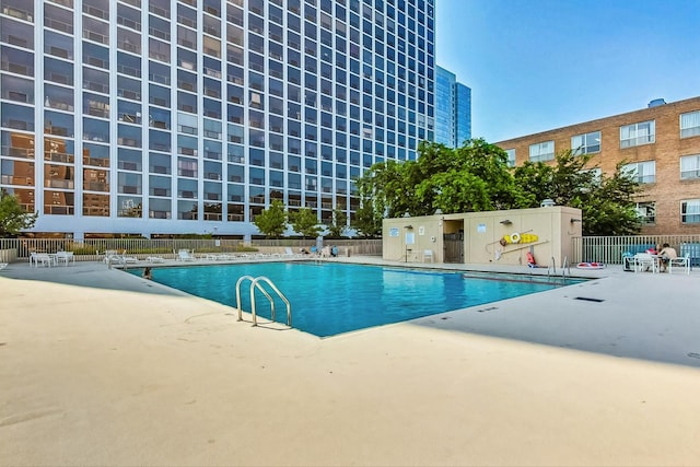 view of pool featuring a patio