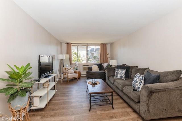 living room with wood-type flooring