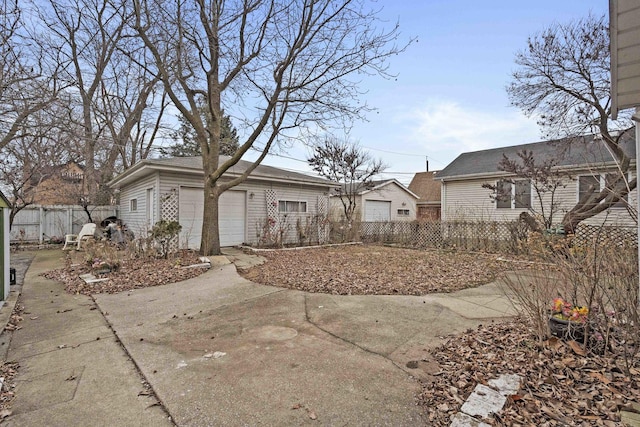 exterior space featuring a garage