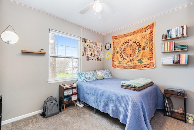 6402 N Shore Ave, Spring Grove, IL 60081 - bedroom featuring carpet flooring, baseboards, and a ceiling fan